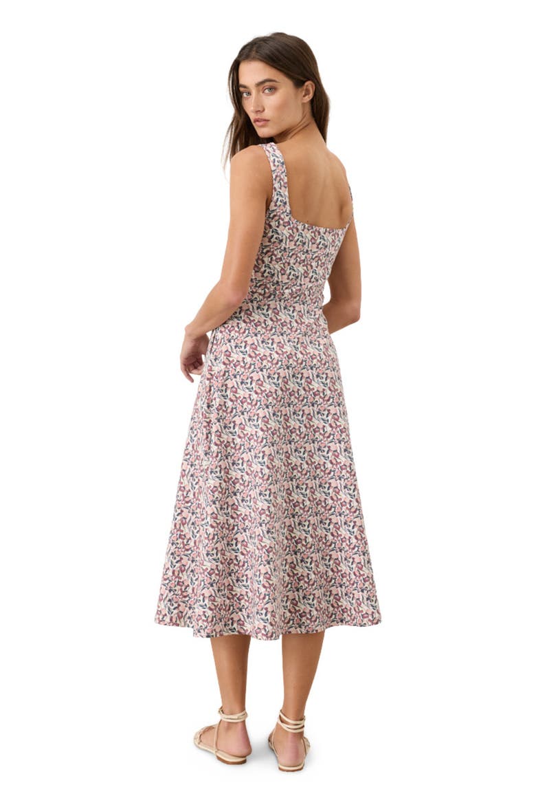 Fit & Flare Square Neck Dress Made With Organic Cotton, Main, color, Paradise Petals Cream