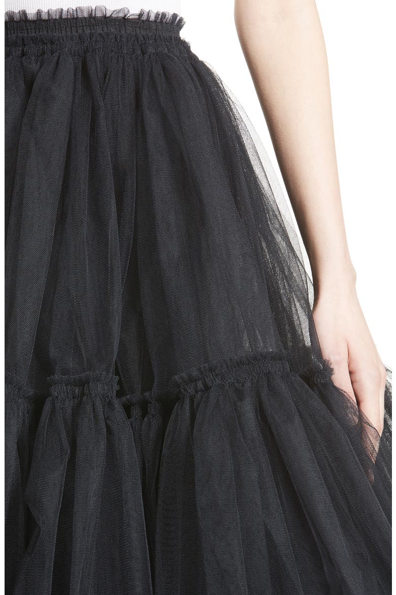 Gathered Tulle Skirt (Nordstrom Exclusive), Alternate, color, BLACK
