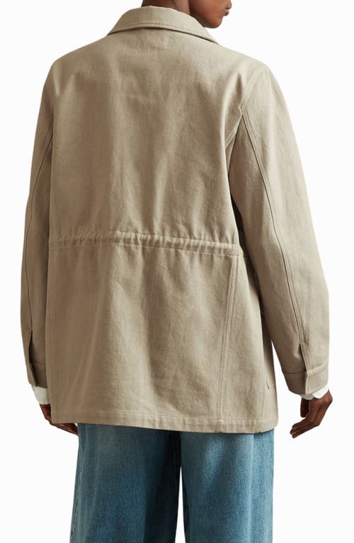 Reiss Brooklyn Cotton Utility Jacket In Neutral