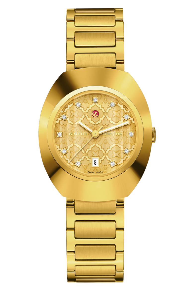 DiaStar Original Diamond Bracelet Watch, 38mm, Main, color, YELLOW GOLD COLOURED