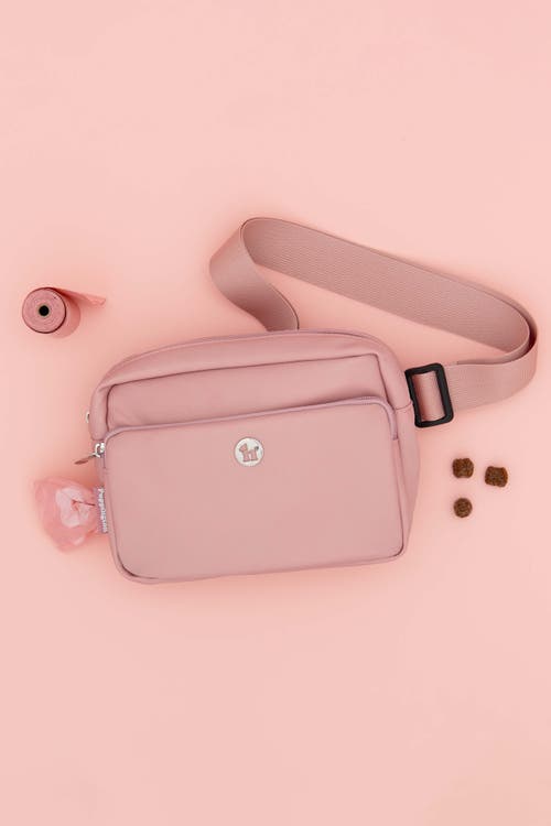 Puppington 3-in-1 Dog Walking Bag With Poop Bags In Blush Pink