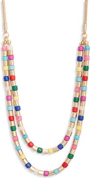 Nordstrom Double Row Tube Beaded Necklace