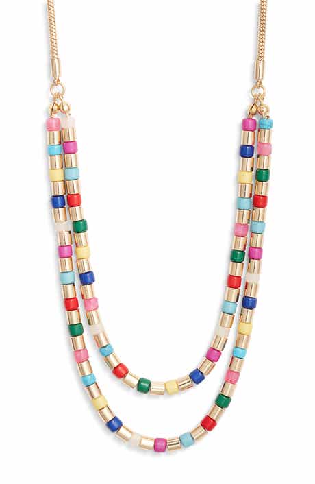 Nordstrom Double Row Tube Beaded Necklace