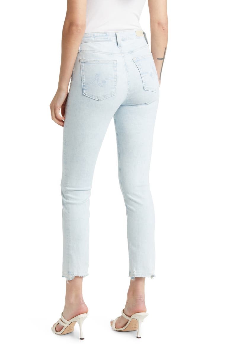 Mari Distressed Raw Hem Crop Straight Leg Jeans, Alternate, color, OPTIMIST MOONWA