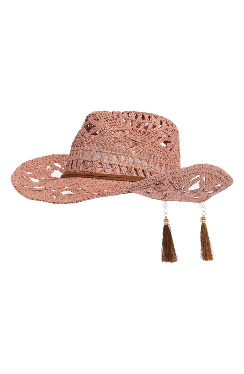 Vince Camuto Open Weave Cowgirl Hat, Main, color,