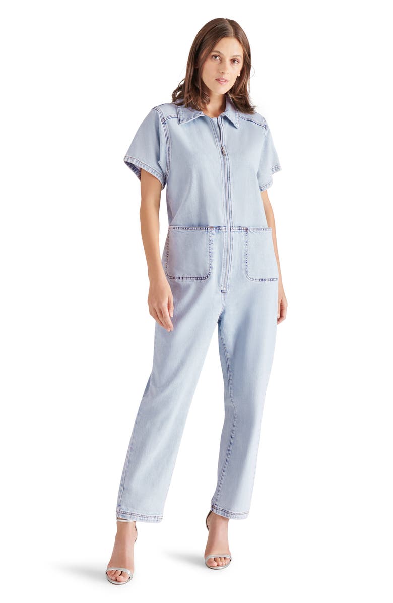 Steve Madden Eira Denim Jumpsuit, Alternate, color,