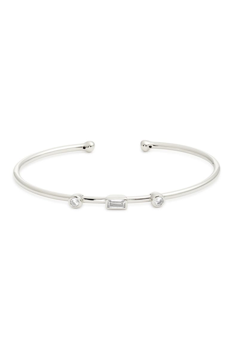 Coco Cubic Zirconia Bangle, Main, color, RHODIUM
