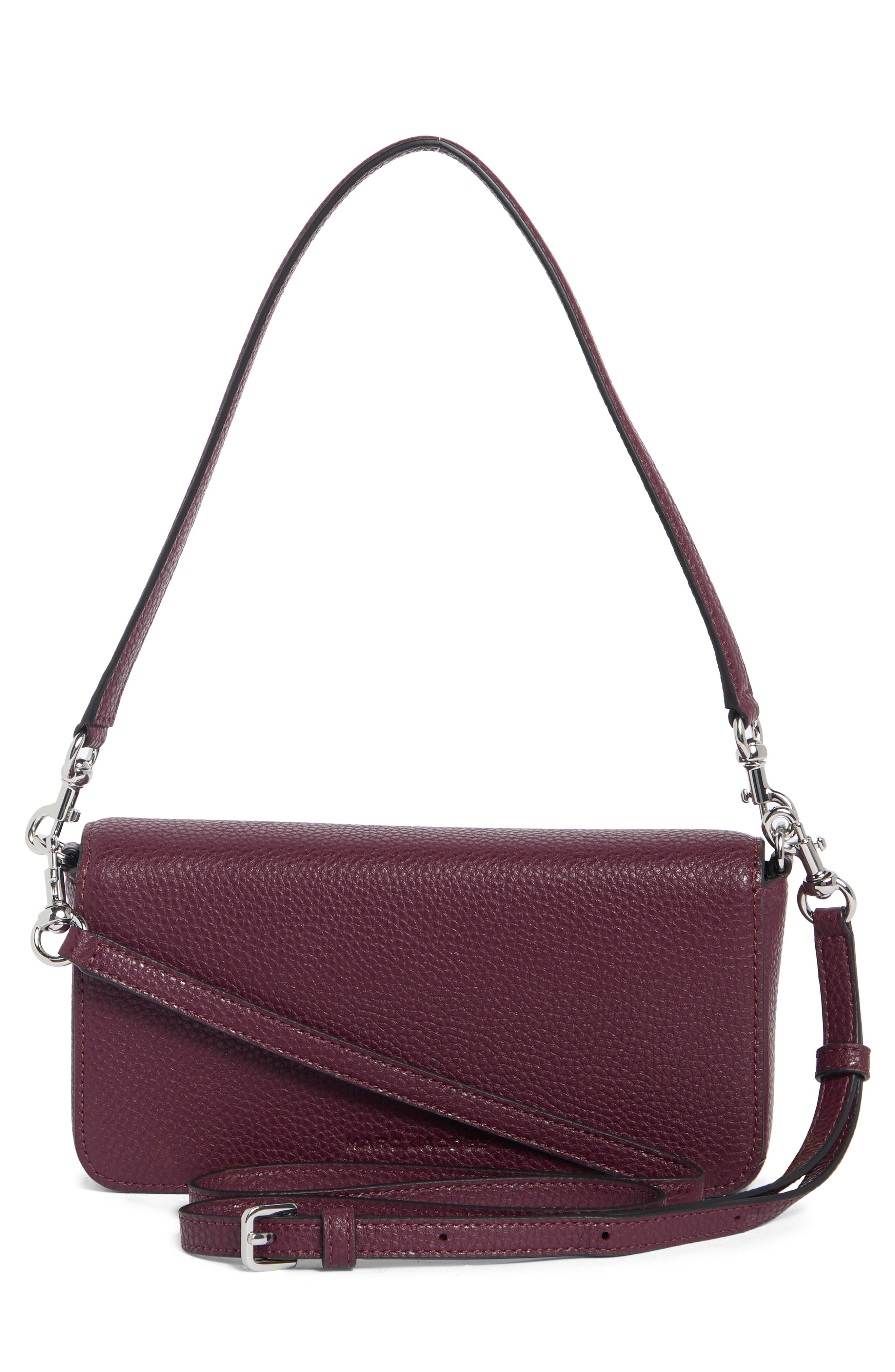The Mini Leather Crossbody Bag, Alternate, color, DARK PLUM