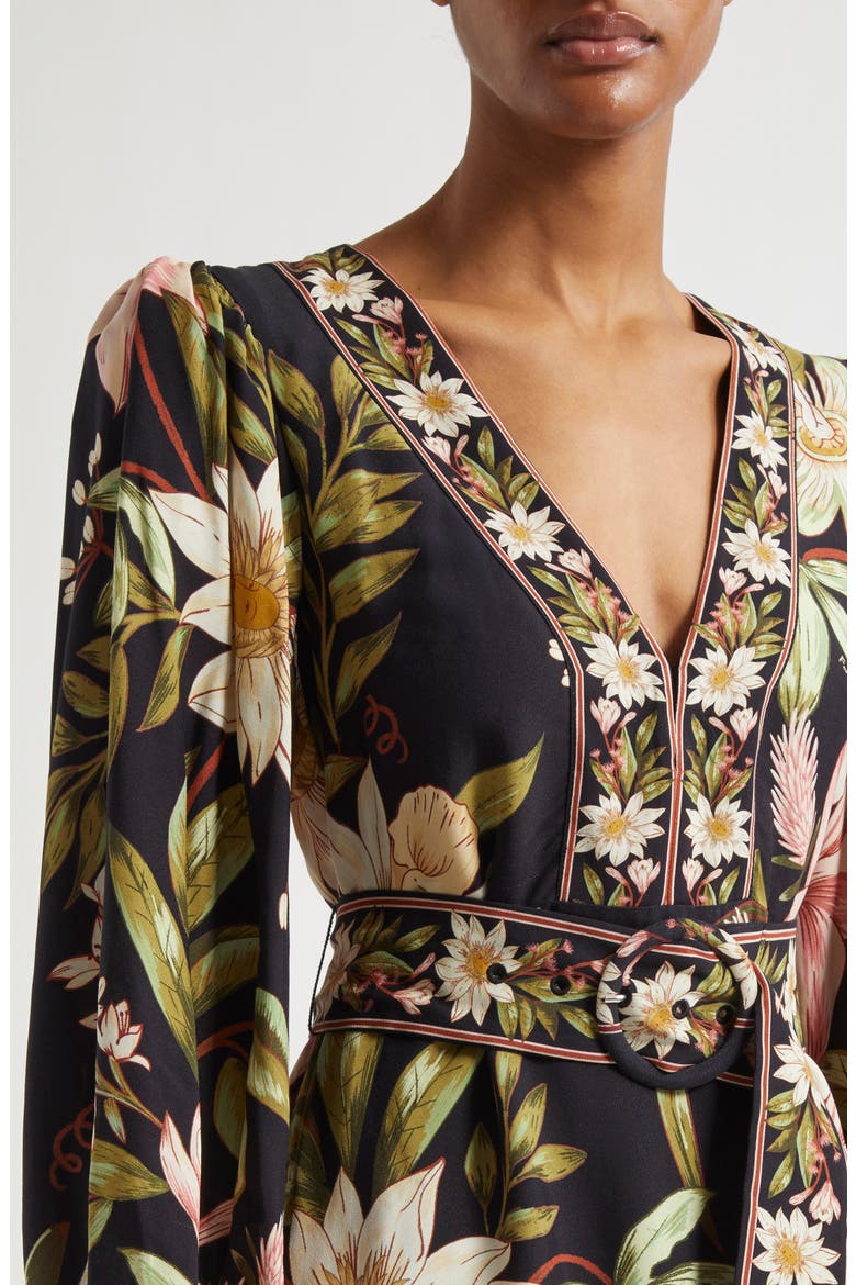 Surreal Flowers Long Sleeve Minidress, Alternate, color, SURREAL FLOWERS BLAC
