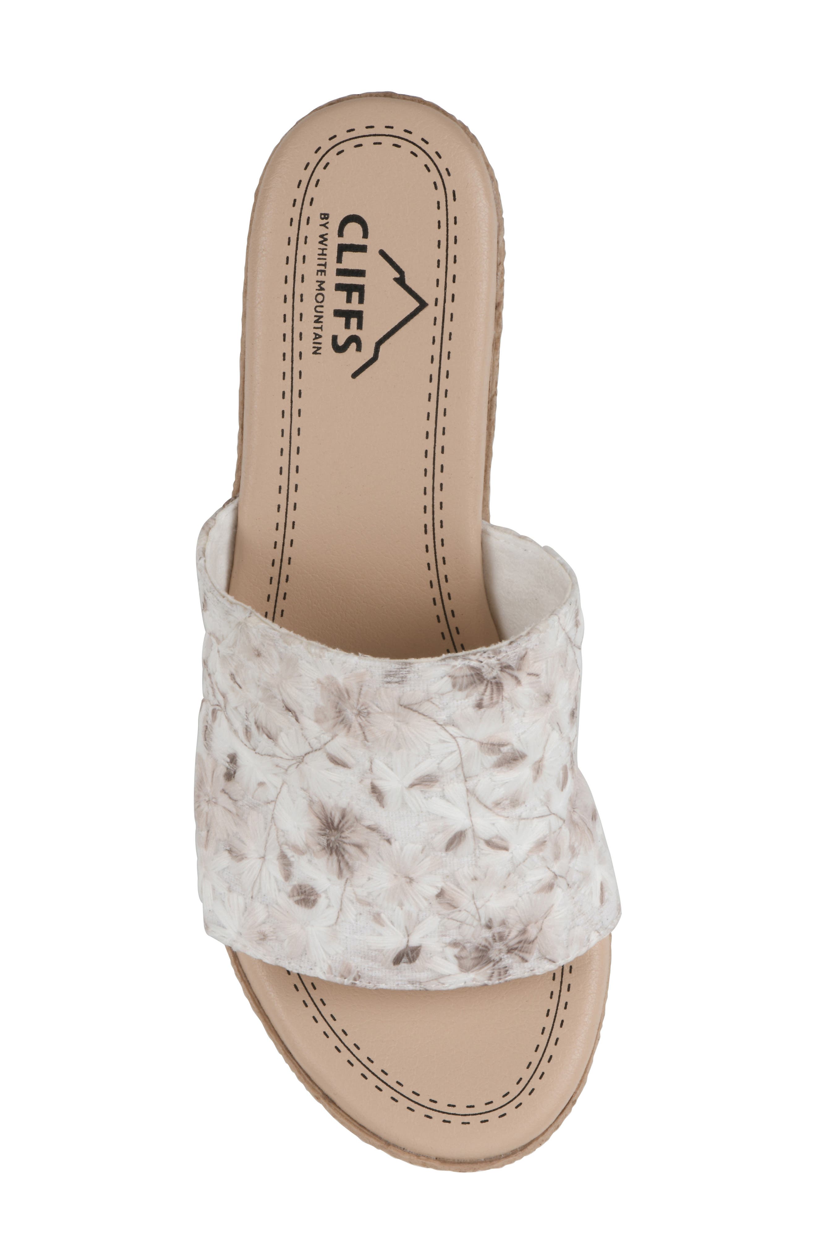 Biancia Platform Slide Sandal, Alternate, color, WHITE/ FLORAL/ FABRIC