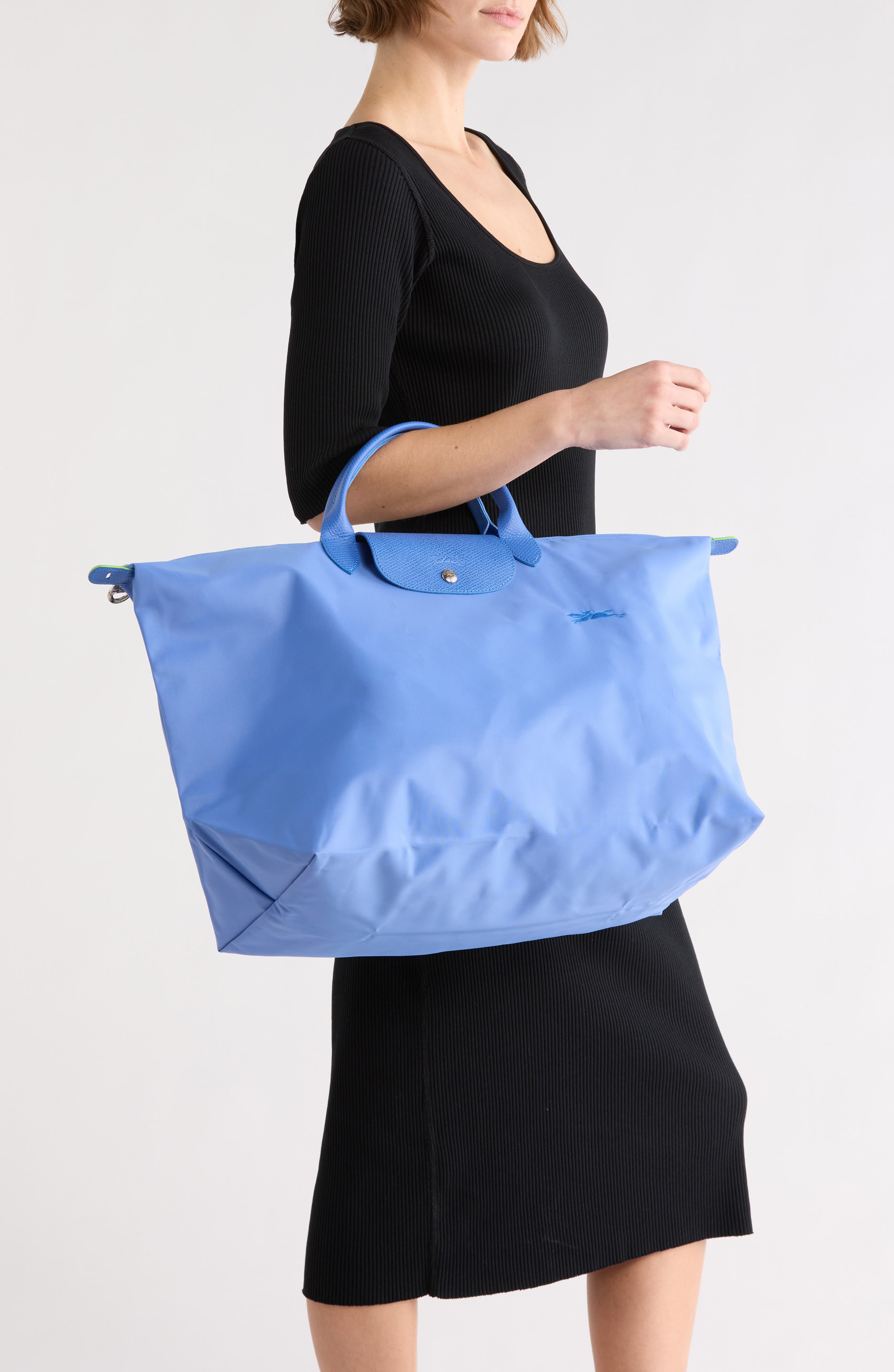 Longchamp Large Travel Duffle Bag, Alternate, color, Cornflower