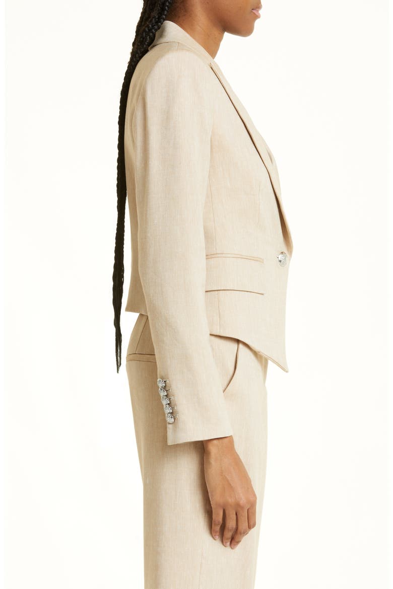 Hosanna Linen Blend Dickey Jacket, Alternate, color, KHAKI MELANGE