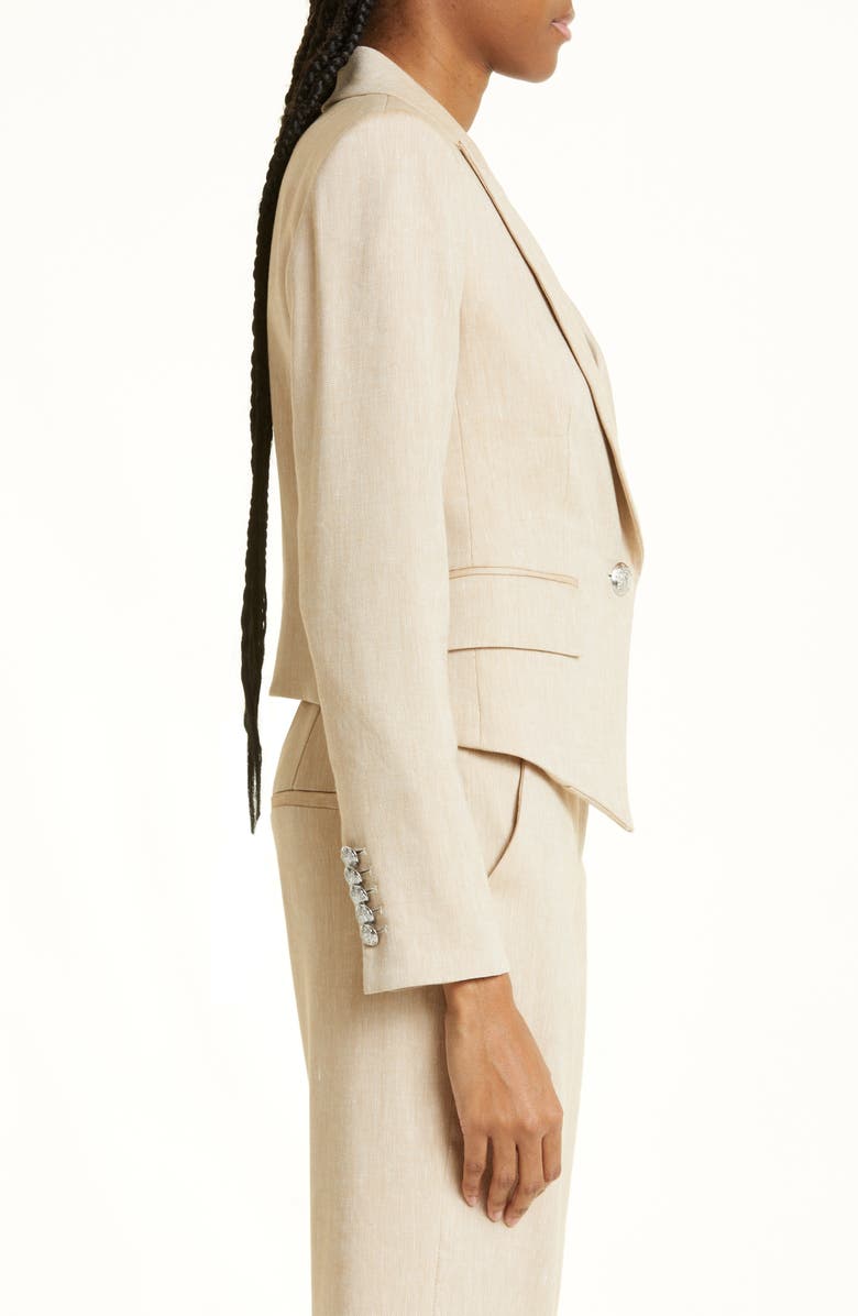 Veronica Beard Hosanna Linen Blend Dickey Jacket, Alternate, color, Khaki Melange