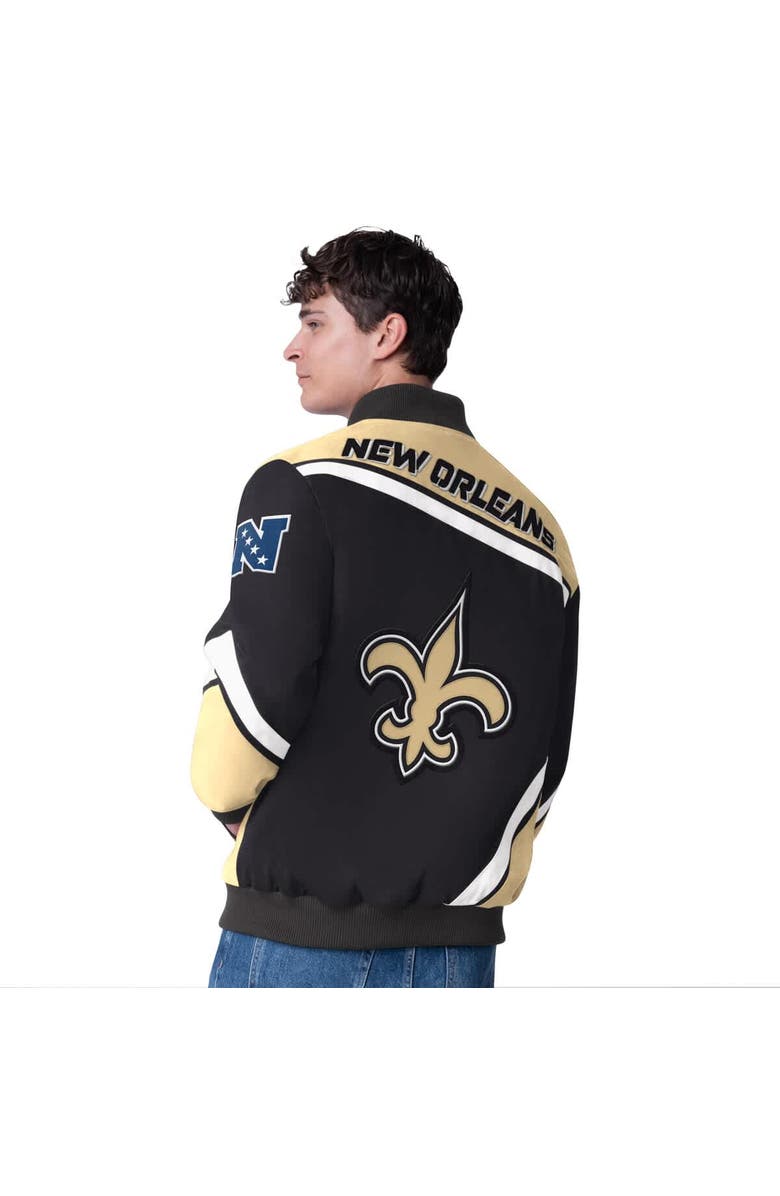 G-III Extreme Men's G-III Extreme Black New Orleans Saints Maximum Racing Full-Snap Jacket, Alternate, color, Black