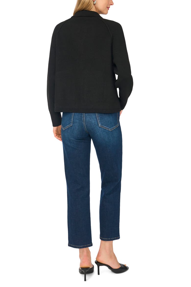 Collared Zip Sweater, Alternate, color, RICH BLACK