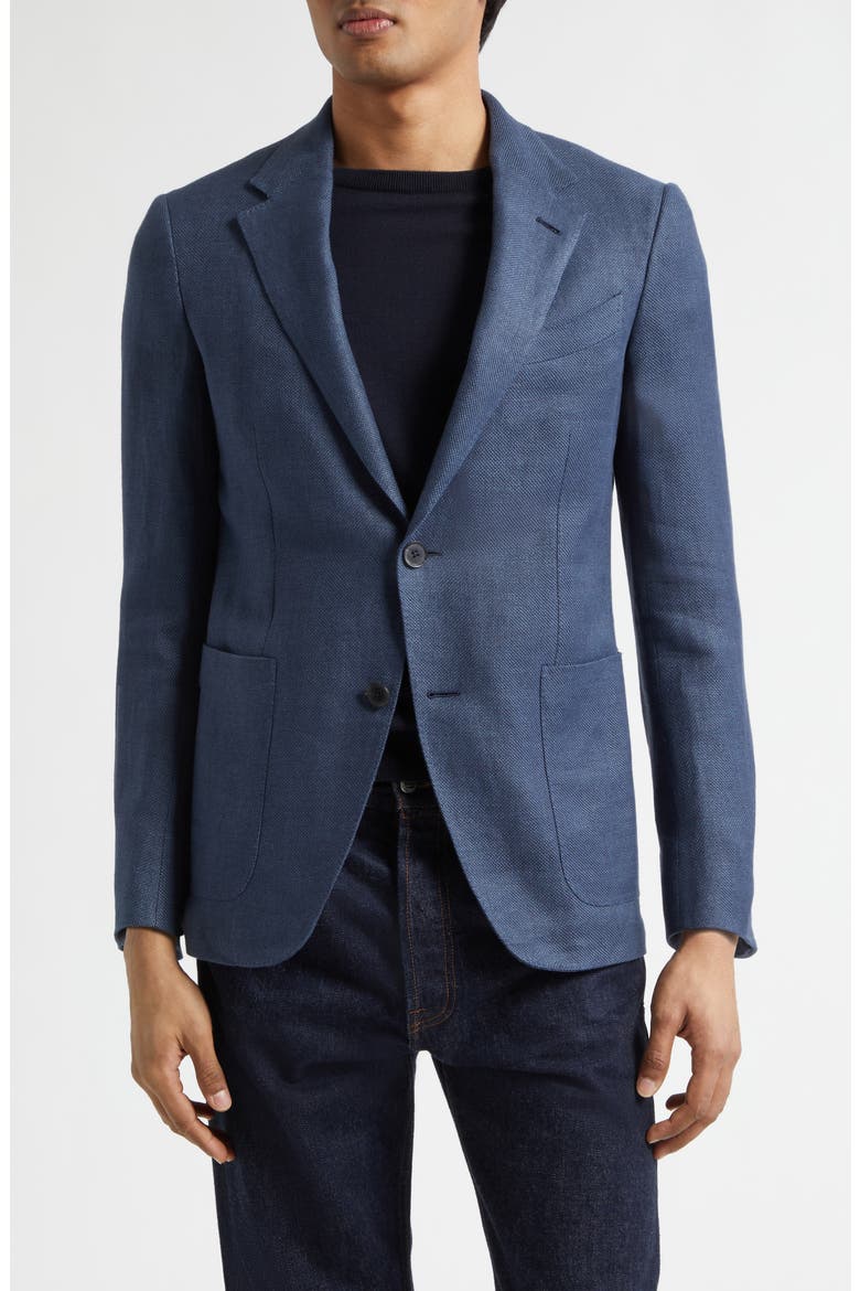 Fairway Crossover Linen Blend Sport Coat, Main, color, DARK BLUE