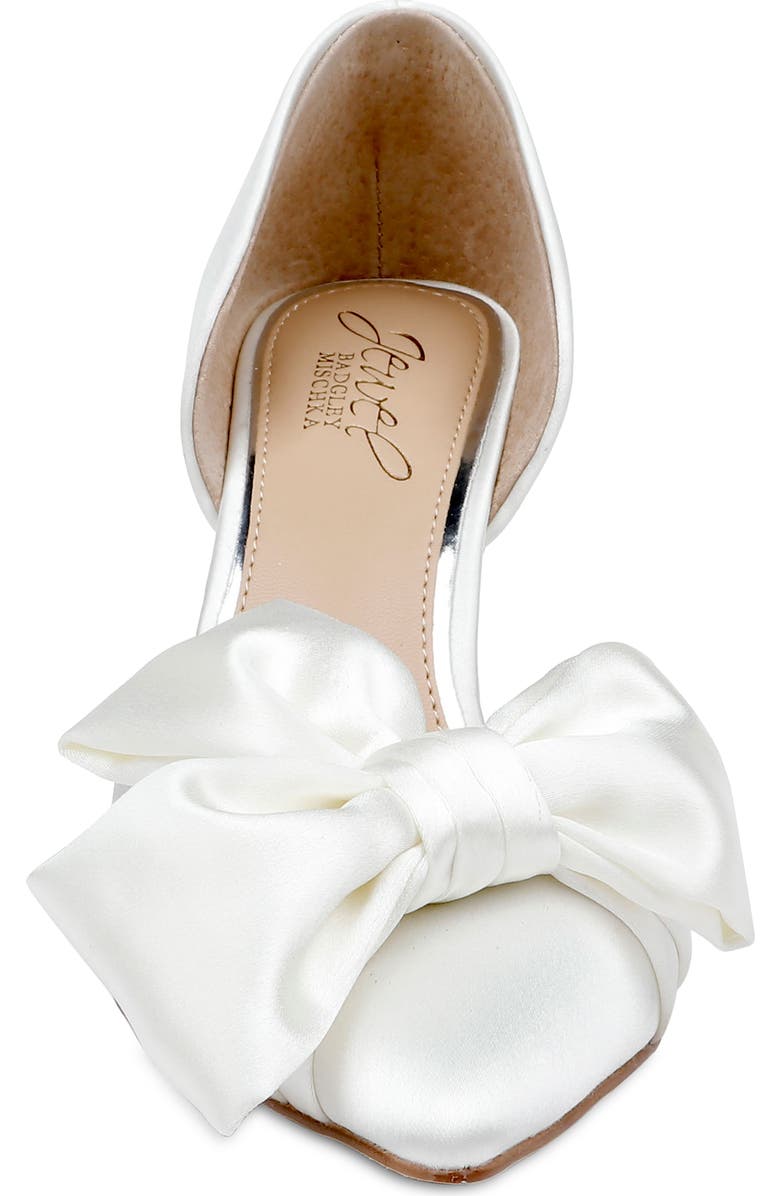 Jewel Badgley Mischka Sidney Pointed Toe d'Orsay Pump, Alternate, color, Ivory Satin