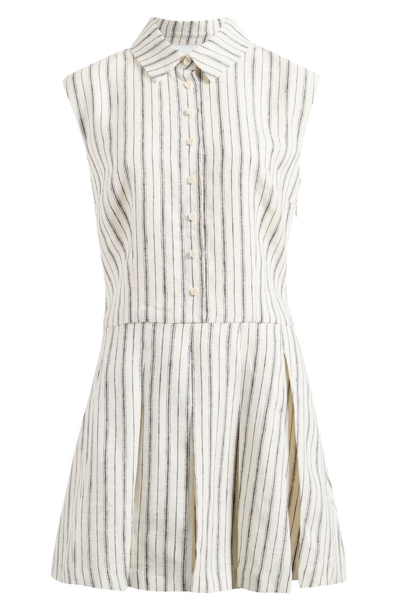 Reformation Arella Linen Mini Shirtdress, Main, color, Elsie Stripe