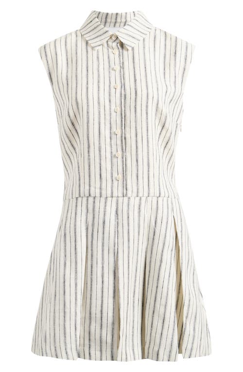 Reformation Arella Linen Mini Shirtdress In Elsie Stripe