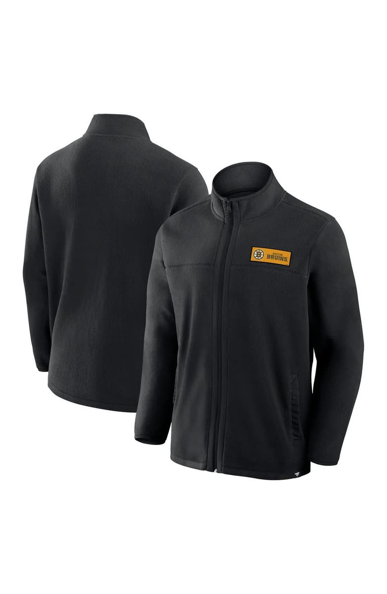 FANATICS Men's Fanatics Black Boston Bruins Home Ice Fleece Full-Zip Jacket, Main, color, Black