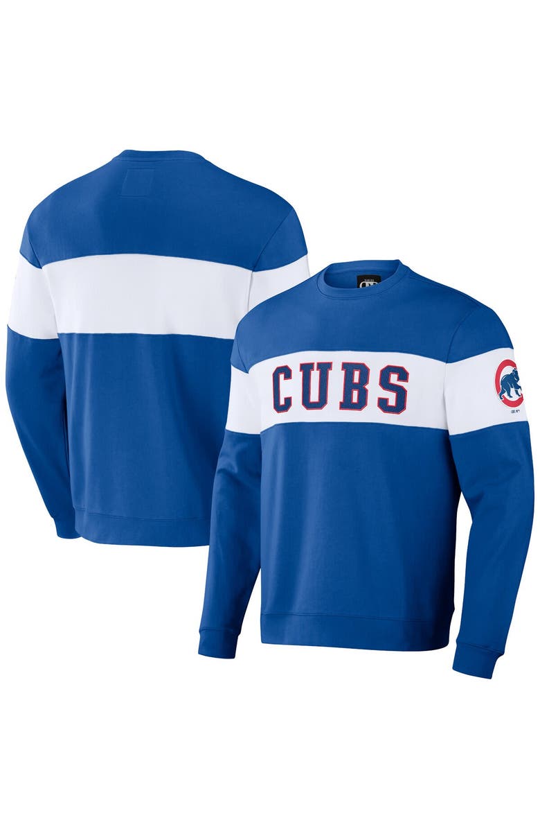 Darius Rucker Collection by Fanatics Men's Darius Rucker Collection by Fanatics Royal Chicago Cubs Stripe Pullover Sweatshirt, Main, color, Royal