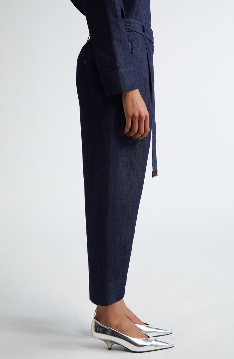 Max Mara Amour Denim Belted Crop Pants, Alternate, color, 