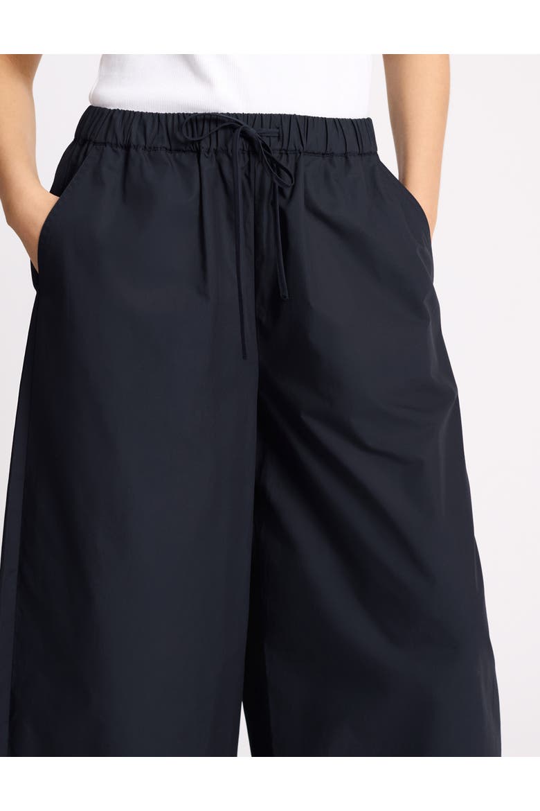 Drawstring Waist Barrel Leg Trouser, Alternate, color, Navy