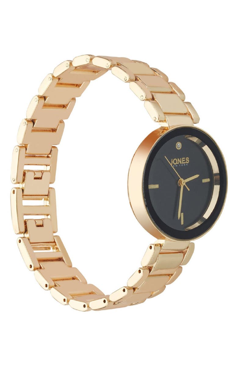 Jones New York Crystal Sunray Quartz Bracelet Watch, 32.5mm, Alternate, color, Gold