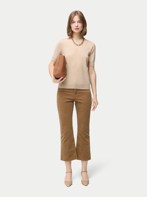 Gobi Mongolian Cashmere Crew Neck Cashmere Top In Beige