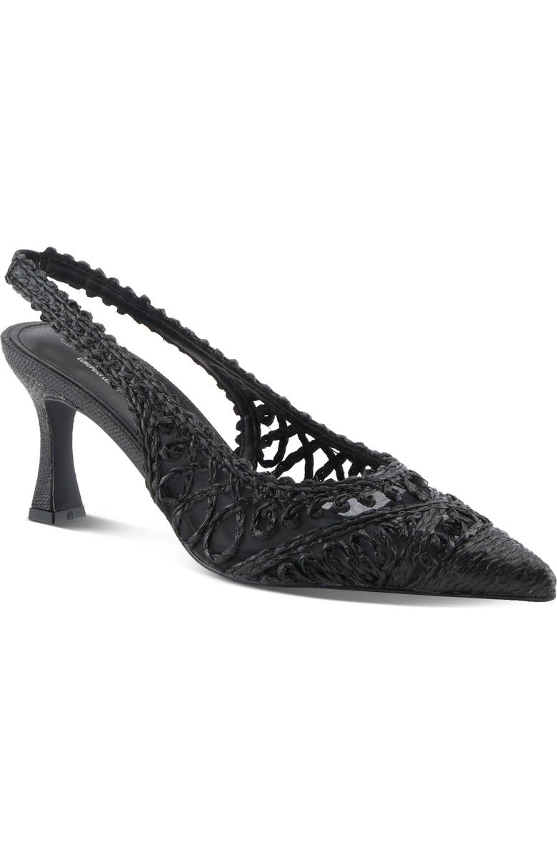 AZURA BY SPRING STEP Occitania Slingback Pointed Cap Toe Pump, Main, color, Black