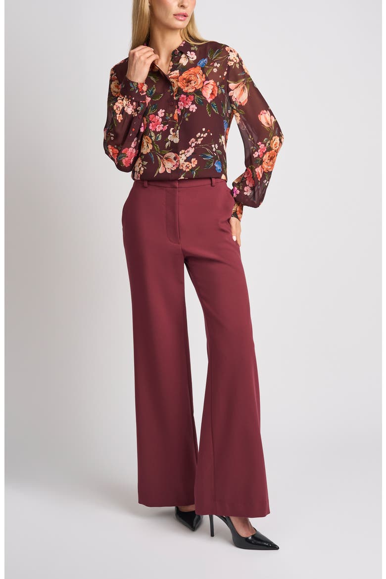 Angela Floral Shirt, Alternate, color, TAWNY PORT