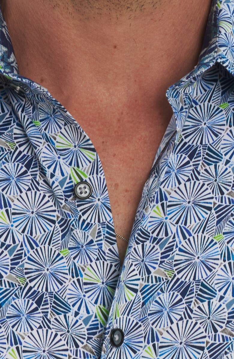 Robert Graham Ballard Floral Short Sleeve Button-Up Shirt, Alternate, color, 