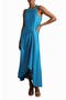 Micah Sleeveless Satin High-Low Maxi Dress
