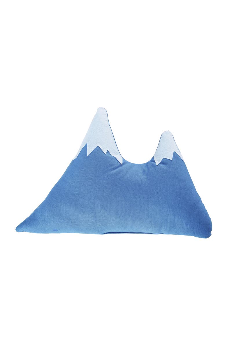Transpac 16 in Blue Spring Fabric Stuffed Mountain Pillow Soft Cotton Throw Pillow for Home Decor, Main, color, Blue