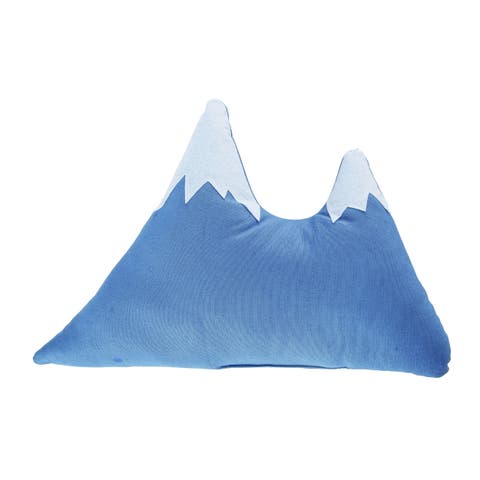 16 in Blue Spring Fabric Stuffed Mountain Pillow Soft Cotton Throw Pillow for Home Decor