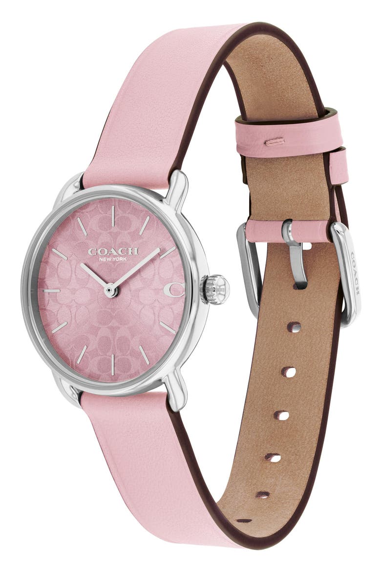 Elliot Pink Leather Strap Watch, 28mm, Alternate, color, BLUSH