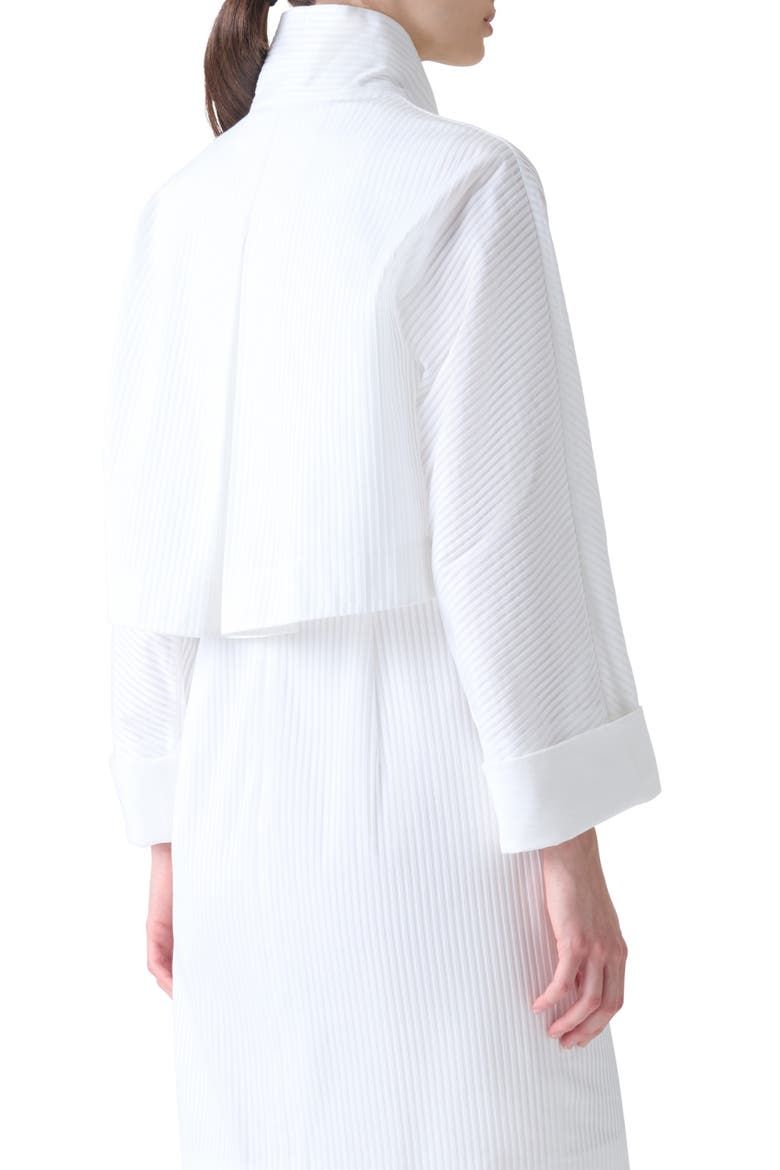 Mimi Pleated Cotton Voile Crop Jacket, Alternate, color, WHITE