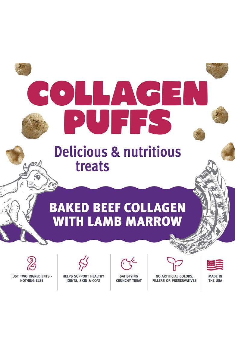 ICELANDIC+ Collagen Puffs Baked Beef Collagen With Lamb Marrow 0.5Oz Bag, Alternate, color, Brown