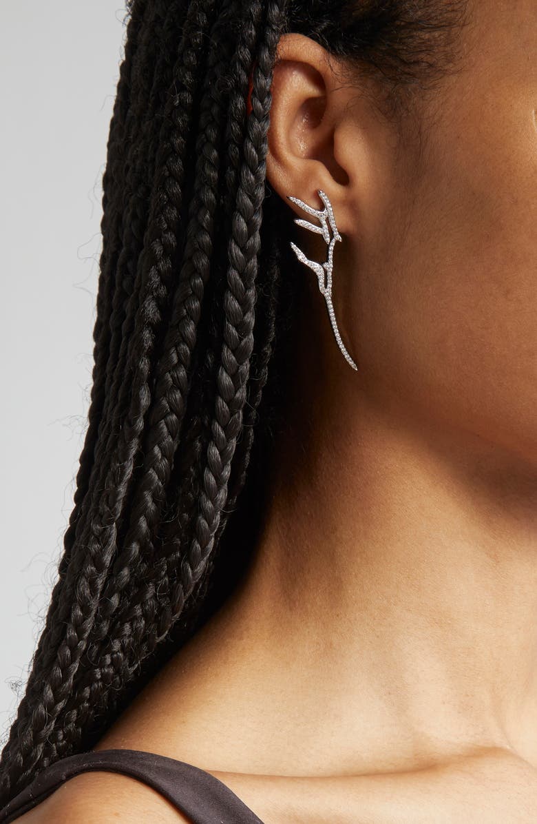 Collina Strada Swarovski Crystal Pavé Wing Earrings, Alternate, color, Crystal Clear