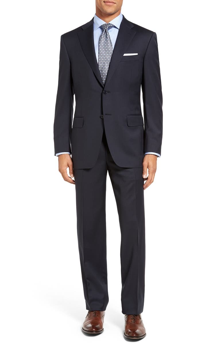 Canali Classic Fit Wool Suit, Main, color, Navy
