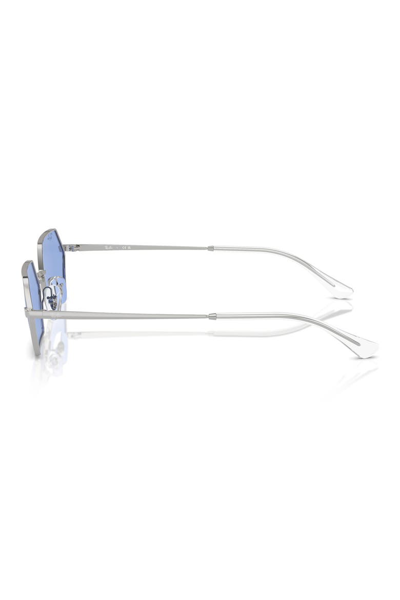 55mm Frameless Rectangle Sunglasses, Alternate, color, SILVER