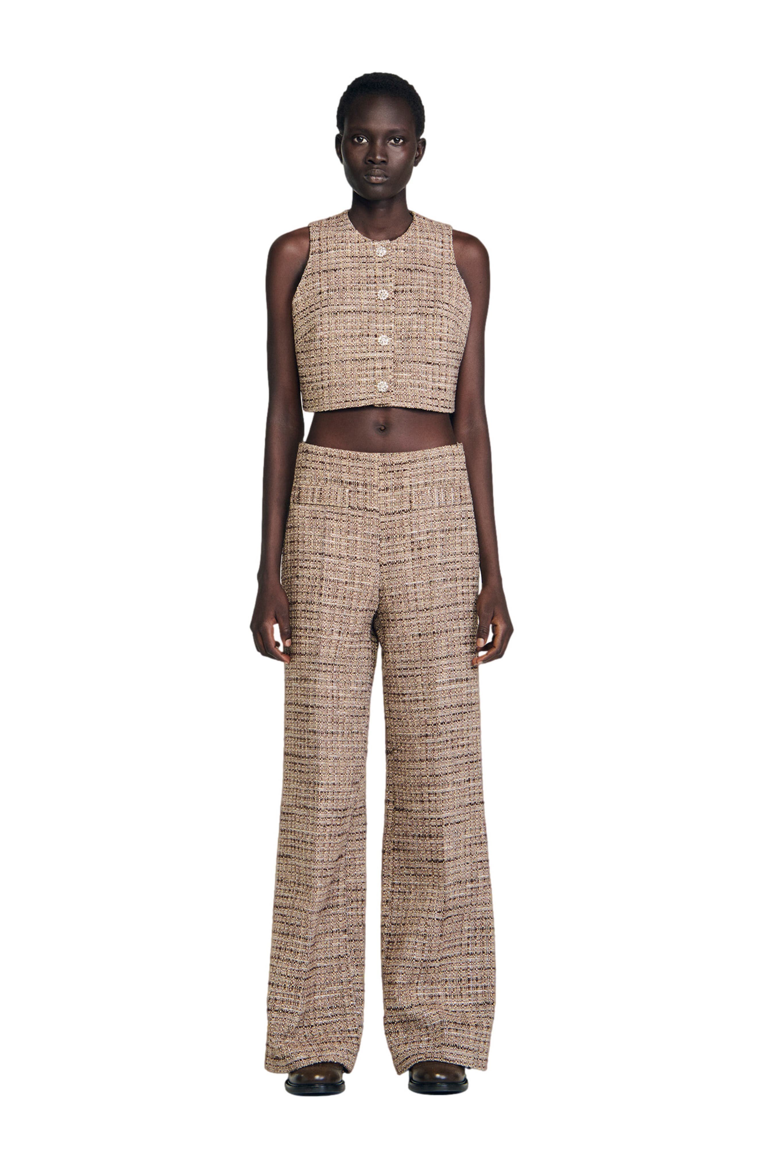 Decorative tweed trousers - image 2