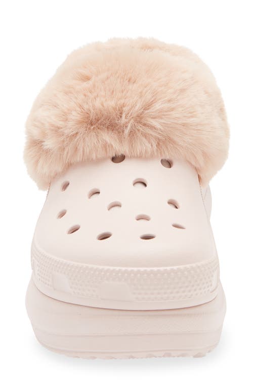 Crocs Bae Fleece Lined Platform Clog In Neutral