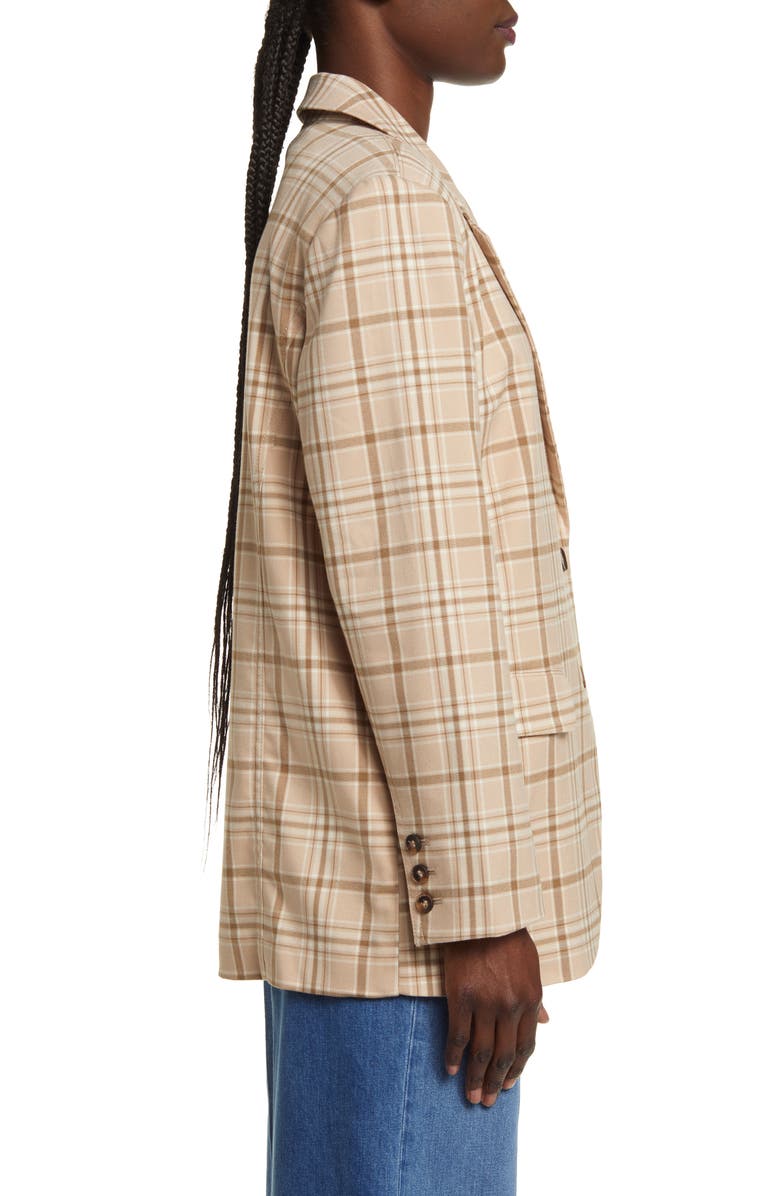 Treasure & Bond Oversize Plaid Blazer, Alternate, color, Tan Avery Plaid