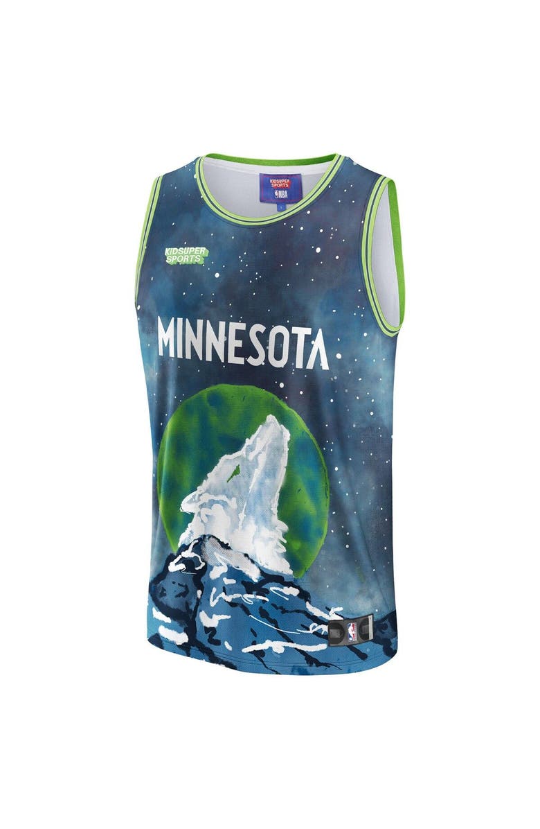 NBA X KIDSUPER Unisex NBA & KidSuper Studios by Fanatics Blue Minnesota Timberwolves Hometown Jersey, Alternate, color, Blue