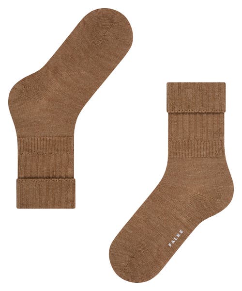 Falke Striggings Rib Wool Boot Socks In Brown