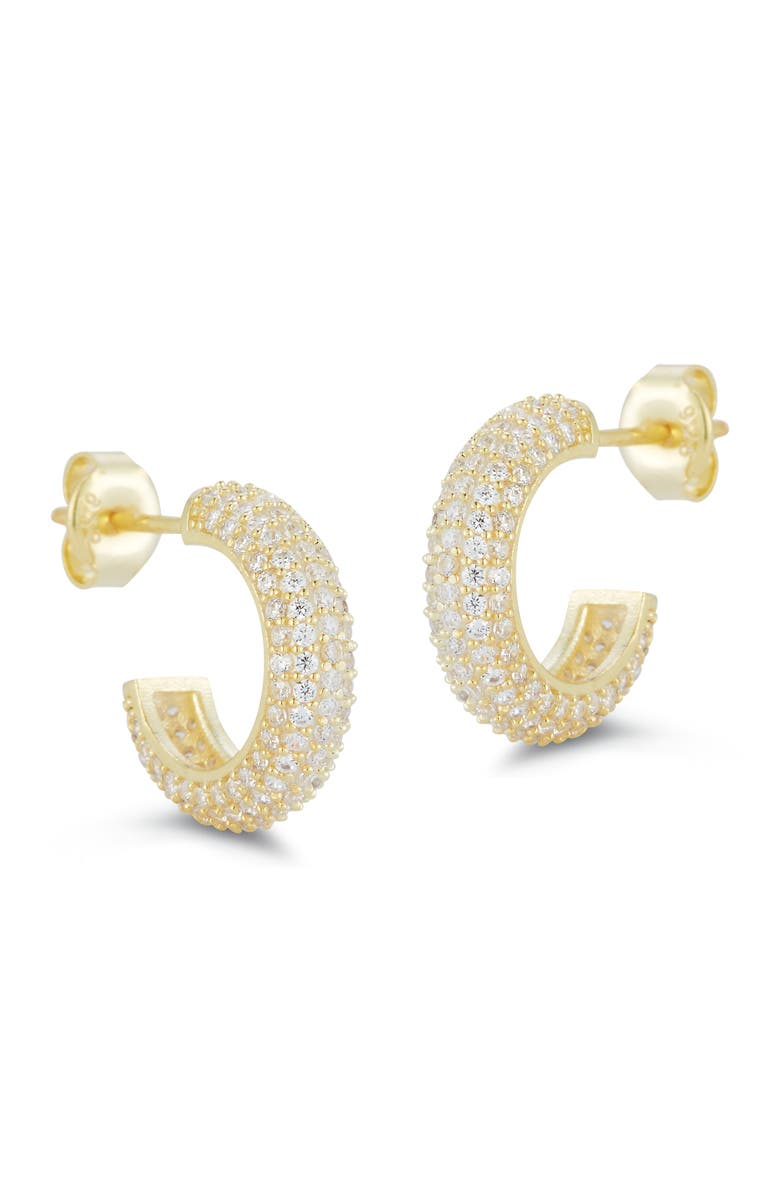 GLAZE JEWELRY Pavé Small Hoop Earrings, Main, color, Gold