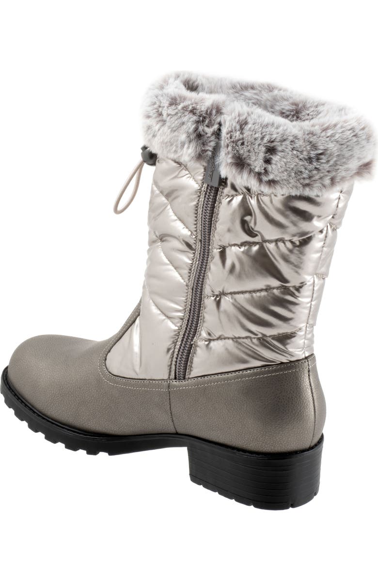 Trotters Bryce Faux Fur Trim Winter Boot, Alternate, color, Grey Tumbled