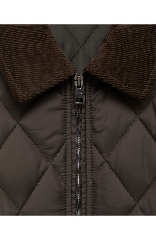 Mango Men's Water-repellent Quilted Jacket In Khaki Green