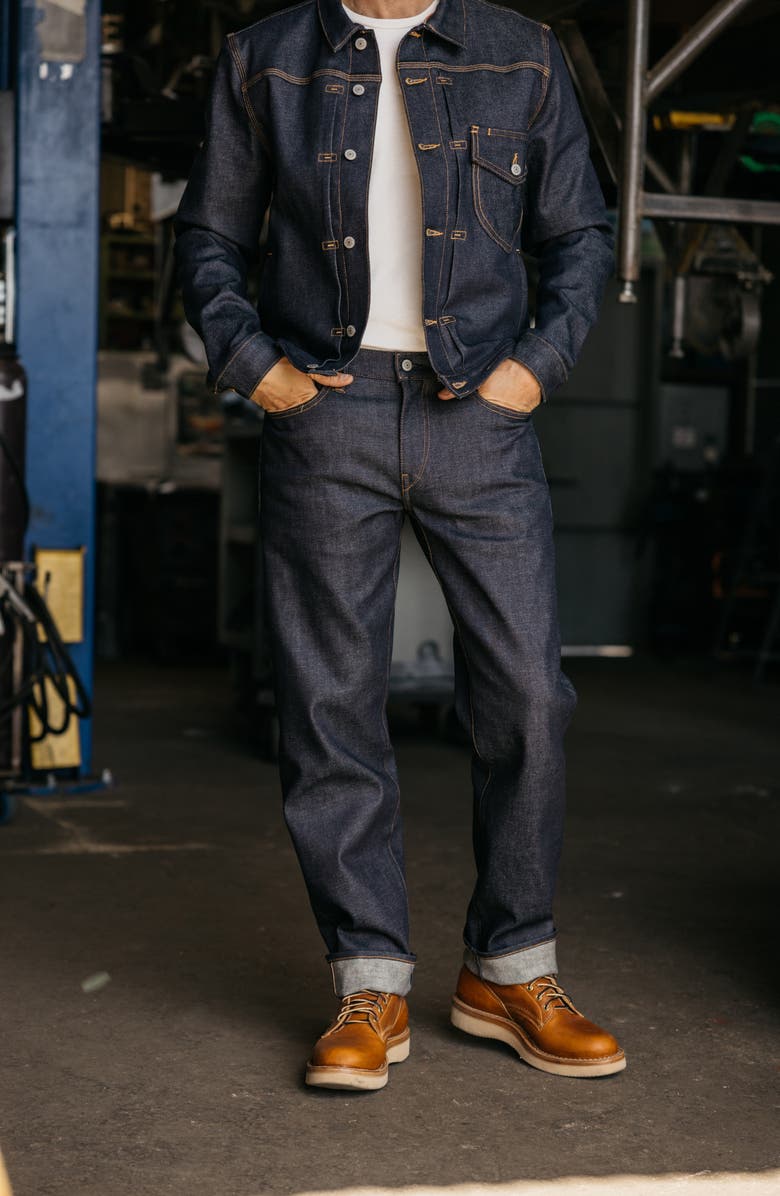 HIROSHI KATO The Barrel Classic Straight Leg 14-Ounce Selvedge Jeans, Alternate, color, Indigo Raw